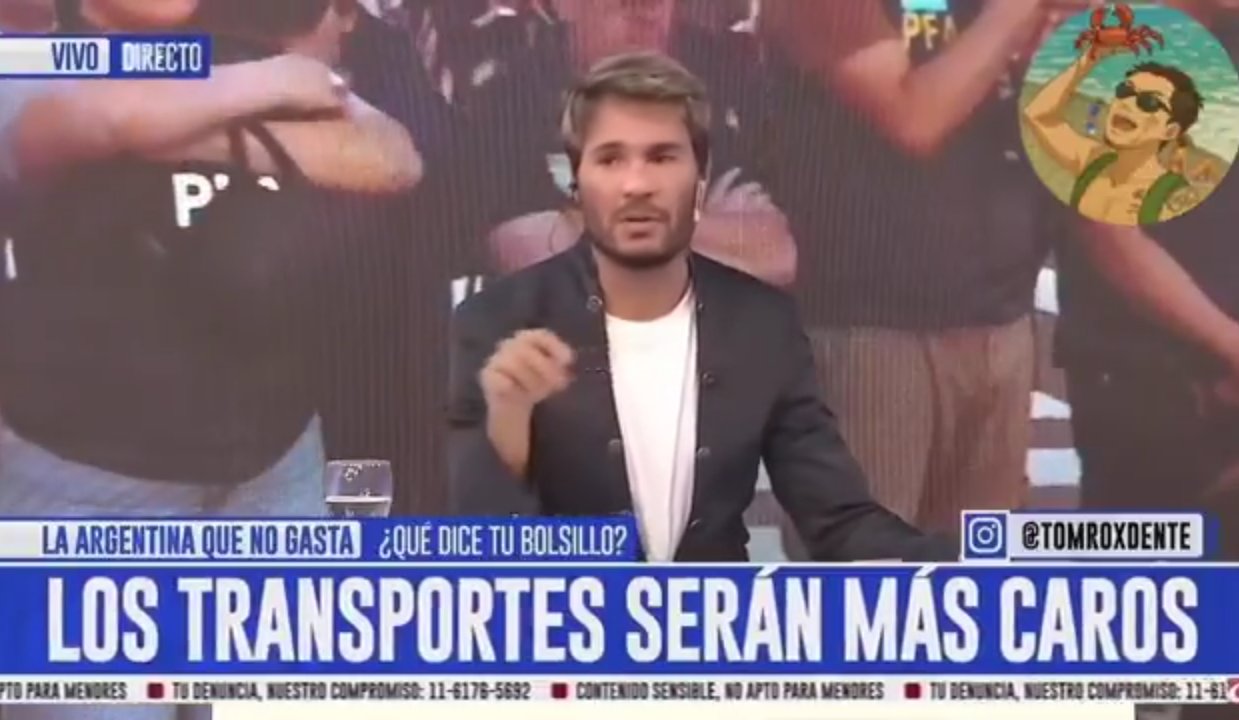 Imagen para el artículo: Tomás Dente se enojó con su producción al aire por mostrar la realidad pero lo dejaron en ridículo