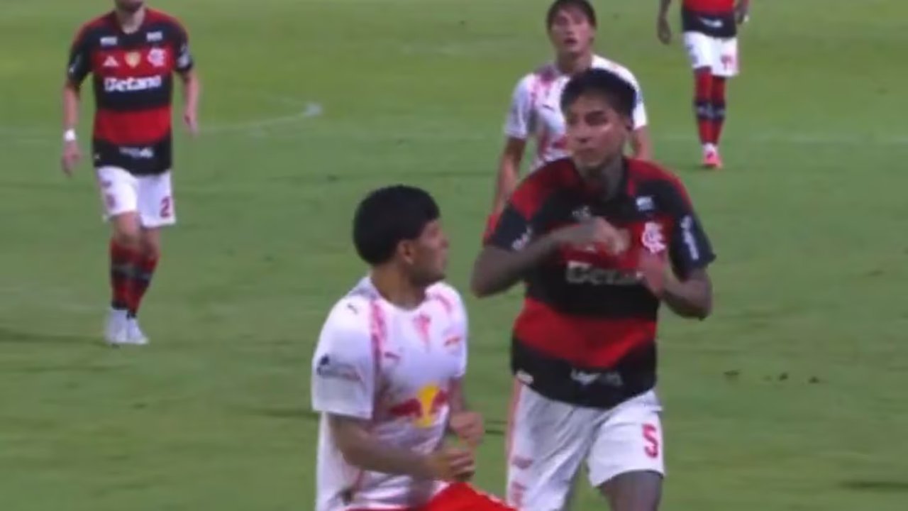 Imagen para el artículo: La expulsión de Erick Pulgar en Flamengo por pegar dos trompadas en la derrota ante Bragantino