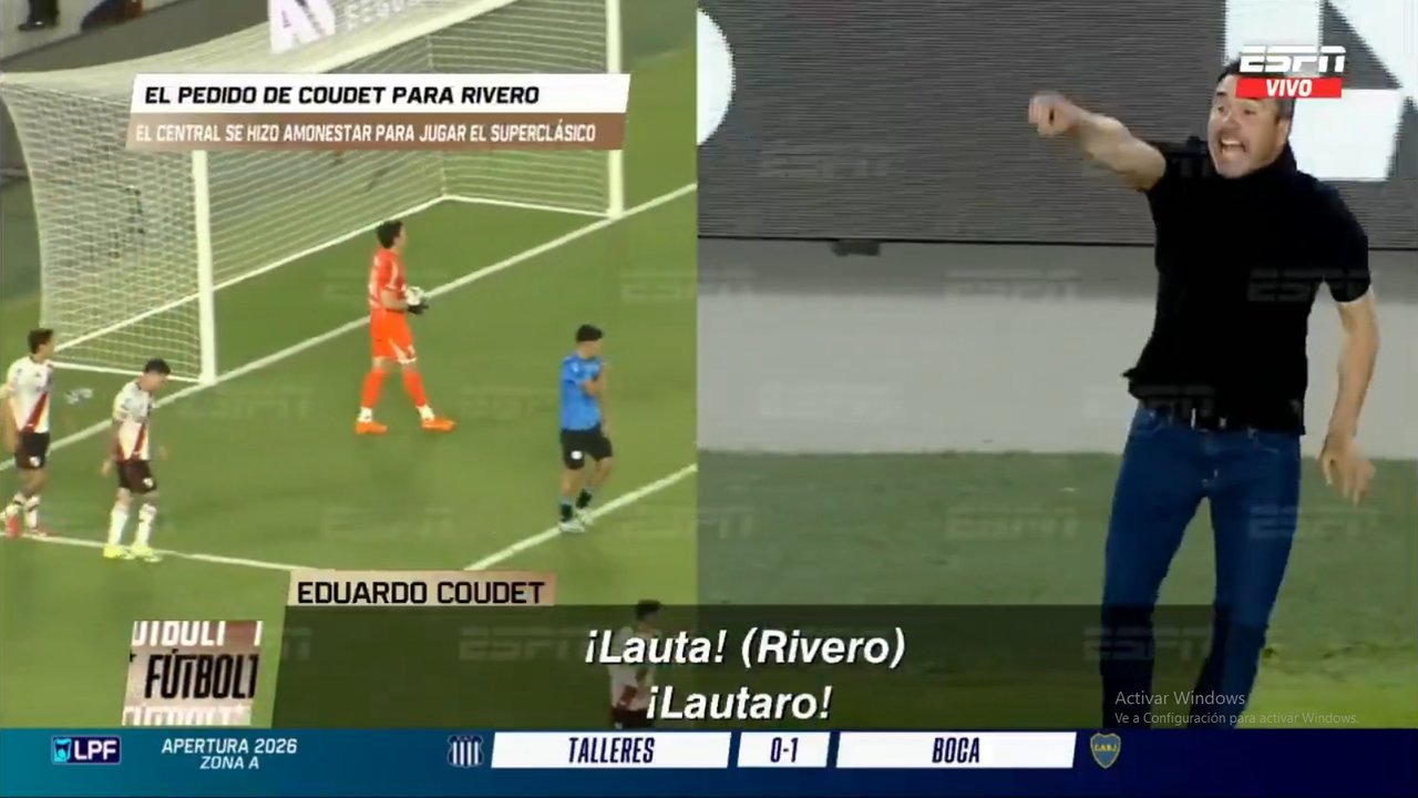 Imagen para el artículo: La insólita discusión entre el Chacho Coudet y Lautaro Rivero en medio del partido contra Belgrano