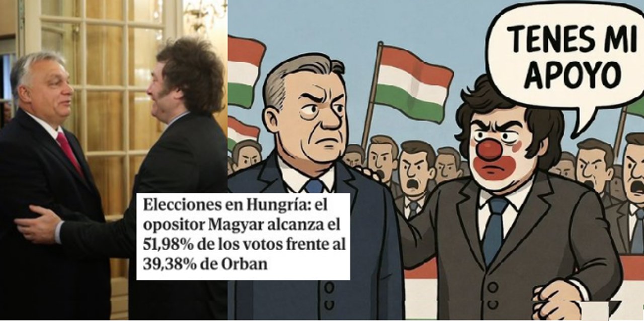 Imagen para el artículo: Los memes de #MileiMufa: se reunió con el húngaro Orban y perdió la presidencia tras 16 años