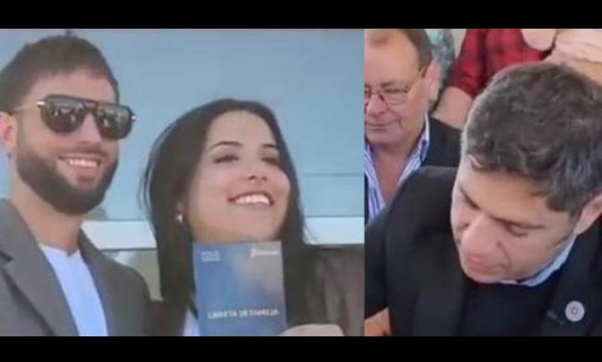 Imagen para el artículo: Kicillof fue a entregar viviendas a Lincoln y terminó siendo testigo de un casamiento