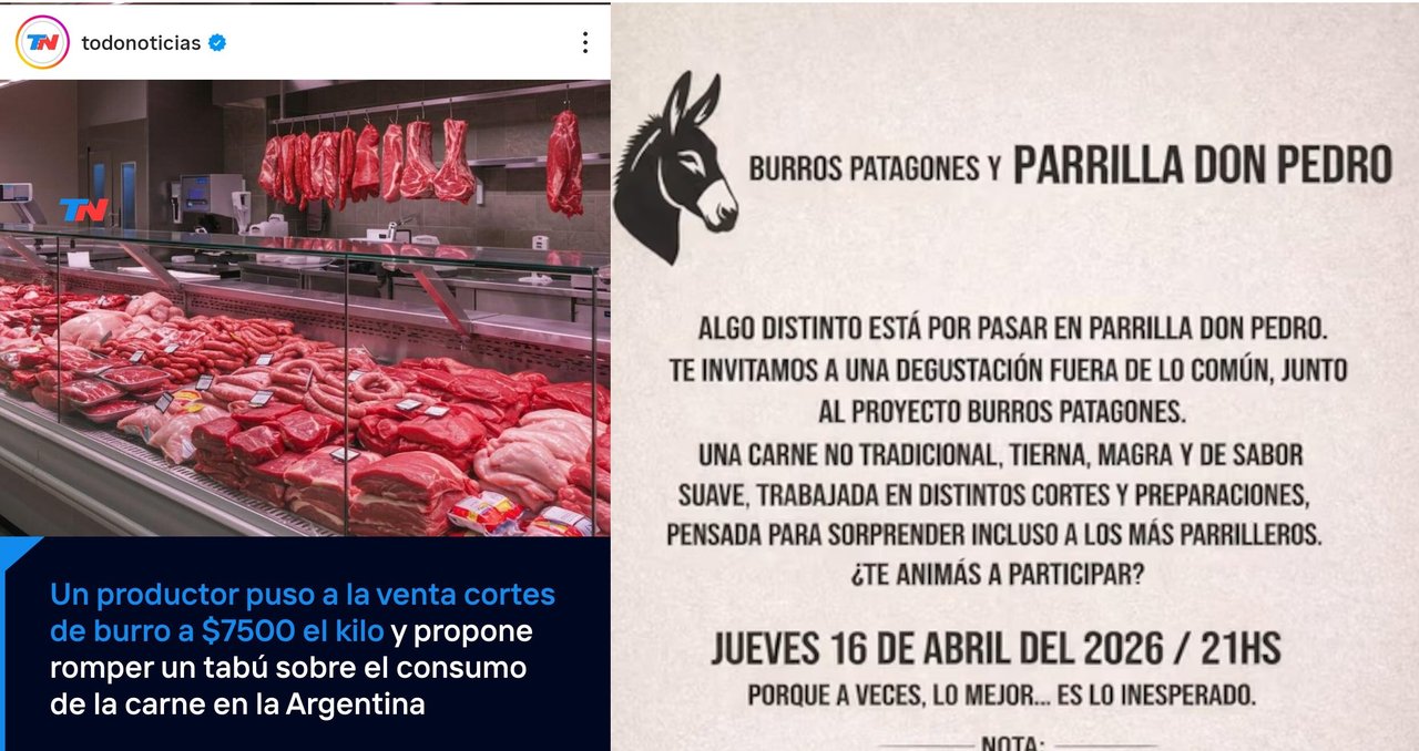Imagen para el artículo: Los memes de la Argentina de Milei: Una carnicería vende carne de burro y los medios le ven beneficios