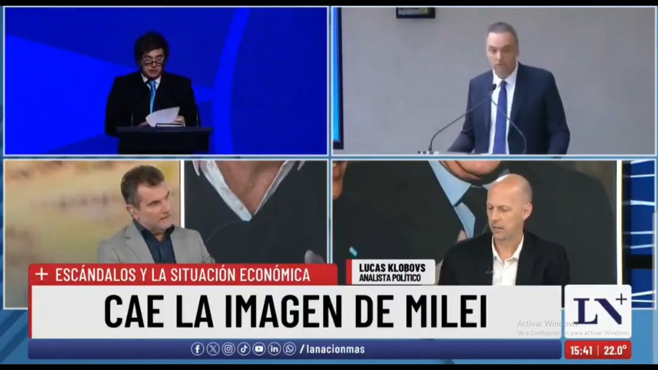 Imagen para el artículo: Klobos, analista político: “La caída en la imagen de Milei se debe a que el votante PRO comenzó a alejarse”