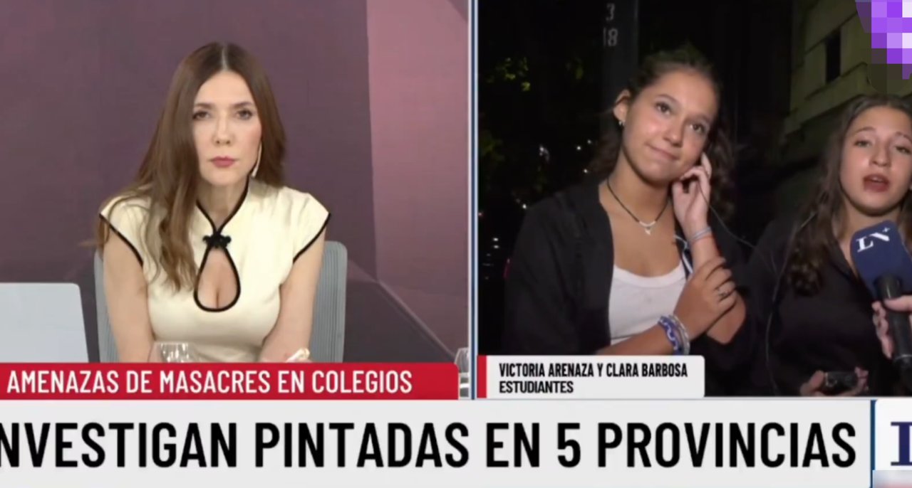 Imagen para el artículo: Amenazas de tiroteos: dos alumnas cruzaron a Cristina Pérez en vivo y la dejaron en ridículo