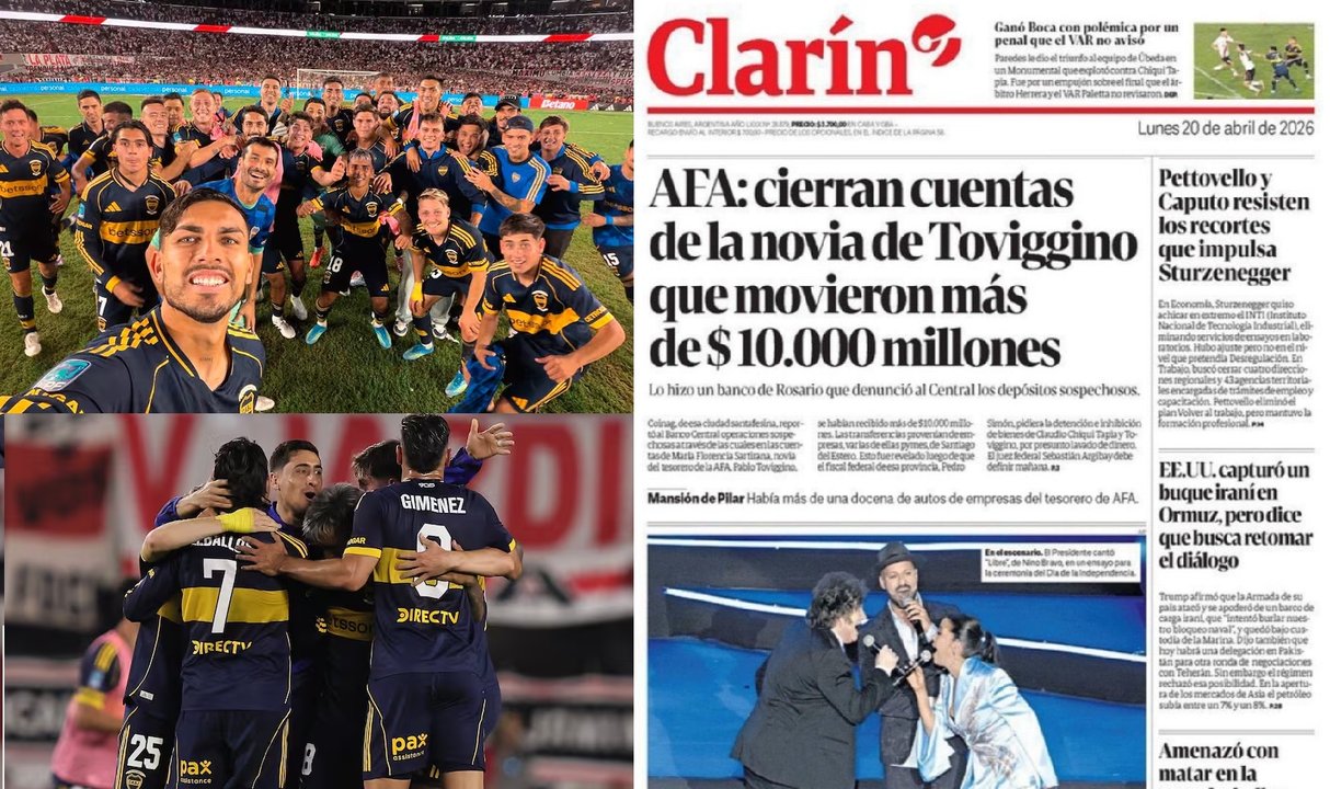Imagen para el artículo: Clarín quiso esconder en su tapa la victoria del Boca de Riquelme en el Superclásico y las redes desenmascaran a Magnetto
