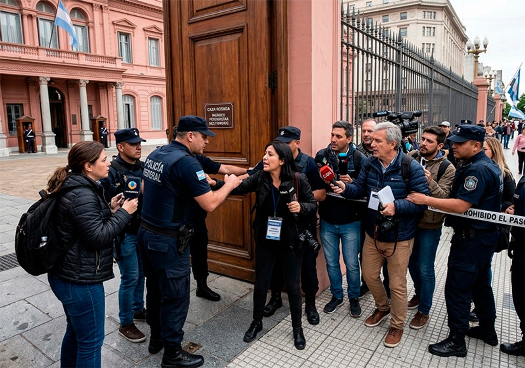 Imagen para el artículo: Escándalo en Casa Rosada: el Gobierno prohibió la entrada de los periodistas acreditados y explotaron las redes sociales