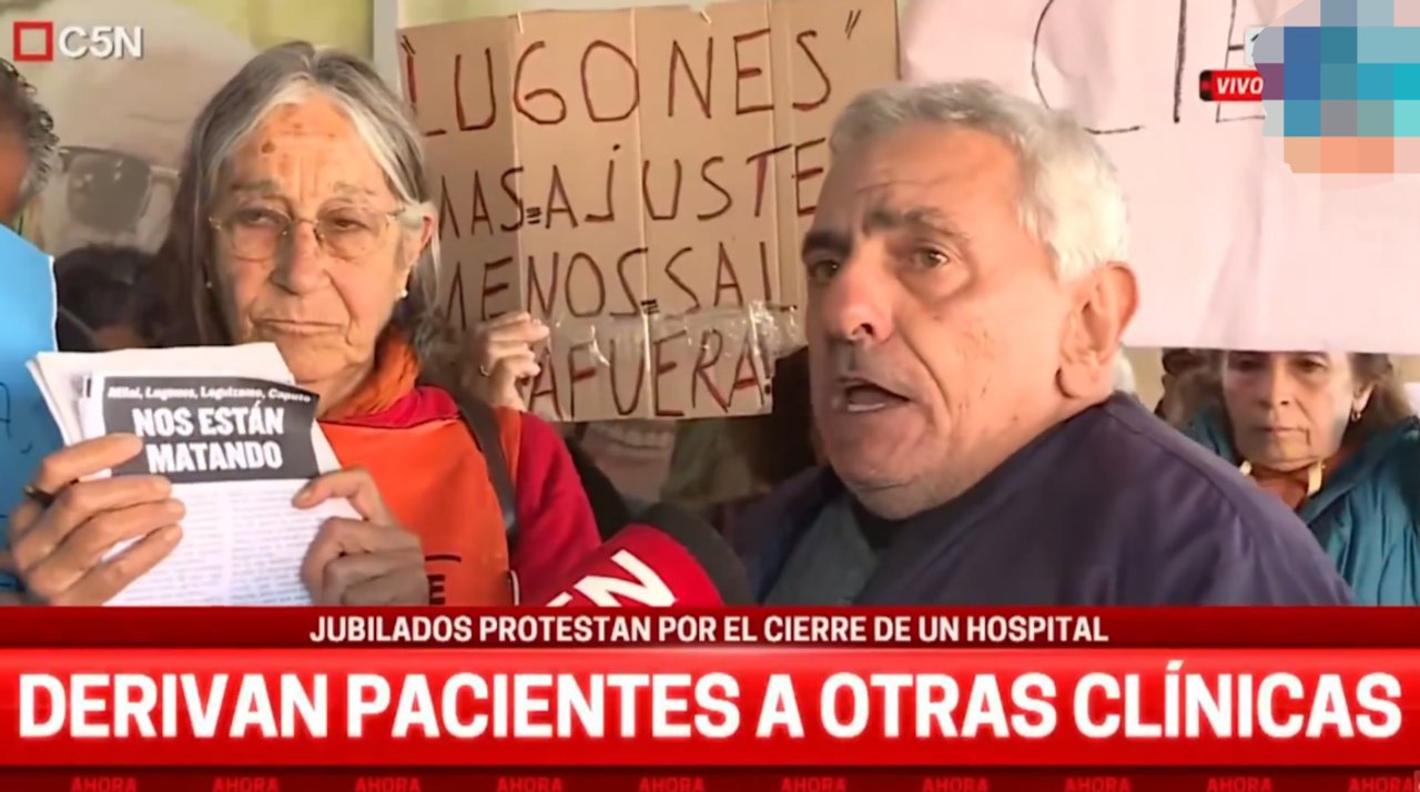 Imagen para el artículo: “Milei va a Israel mientras no tenemos medicamentos”: el testimonio de un jubilado que estalló en medio del cierre de un hospital de PAMI