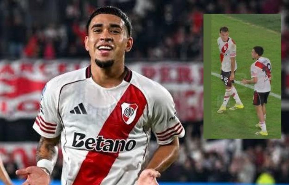 Imagen para el artículo: No le gustó nada y lo fue a buscar: Kendry Páez armó un bailecito por su gol y Montiel lo ubicó en pleno festejo