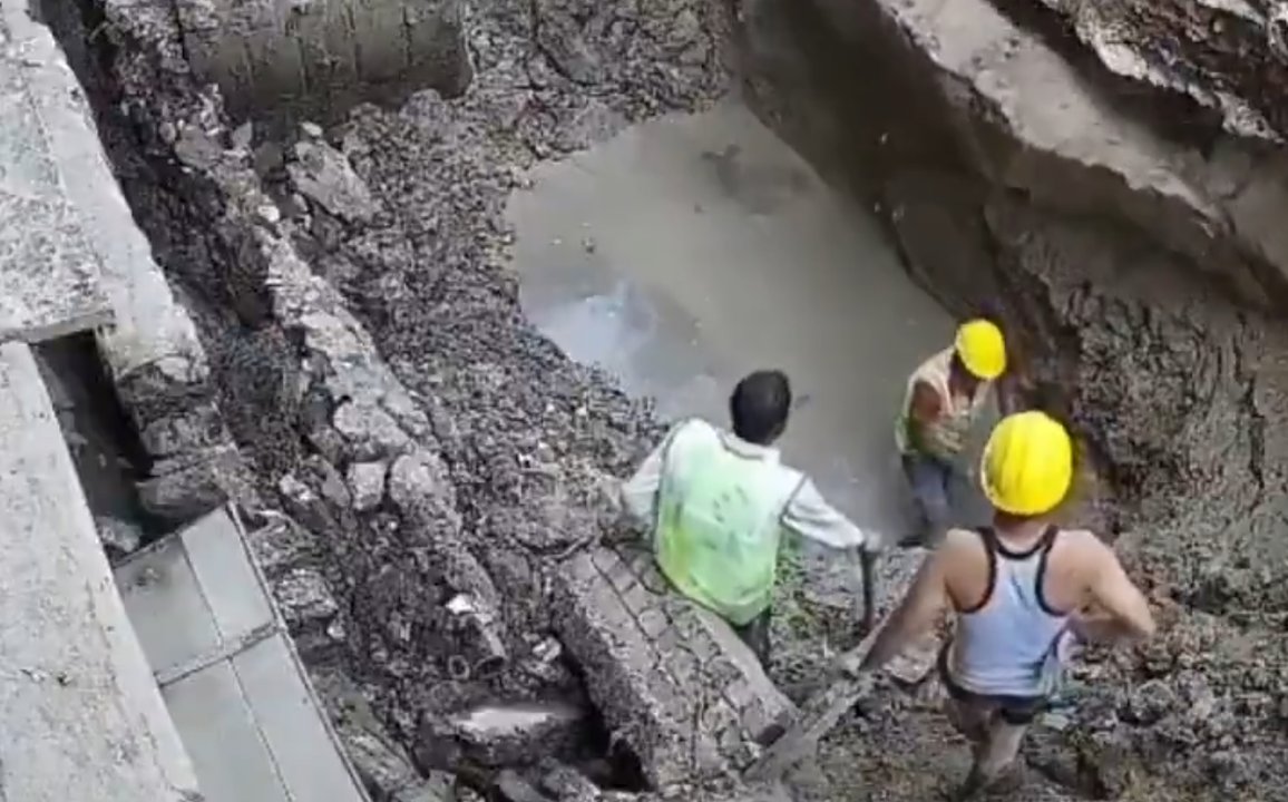 Imagen para el artículo: Impactante video: así murió un trabajador aplastado por cemento tras un derrumbe en un pozo