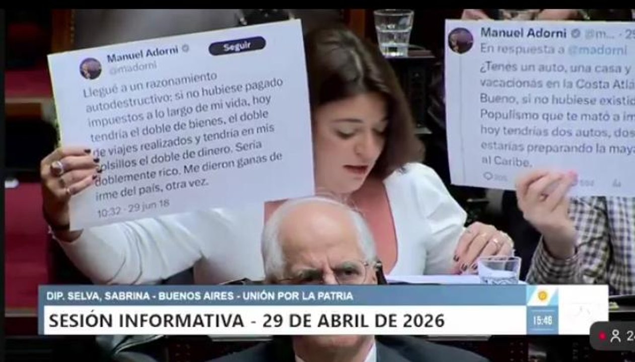 Imagen para el artículo: Carpetazo a Adorni en pleno recinto: leyeron sus viejos tuits de pobreza y quedó expuesto por sus casas y viajes