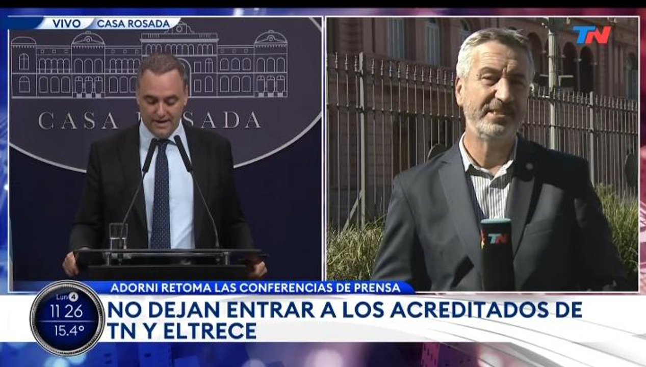 Imagen para el artículo: “Había un policía con un listado”: siguen las restricciones a la prensa en Casa Rosada y el show de Adorni no tapó la censura
