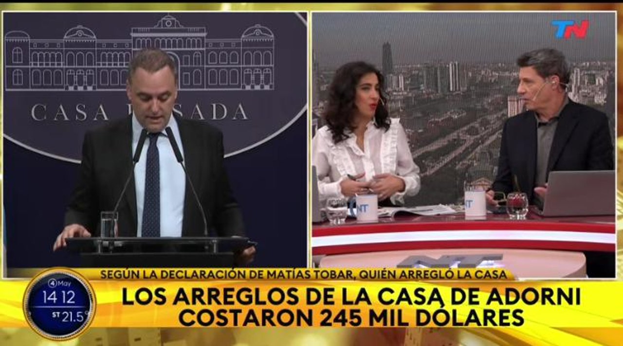 Imagen para el artículo: Adorni, hasta las manos: en TN lo hundieron por el escandaloso pago de “245 mil dólares en efectivo y sin facturas” para arreglar su casa