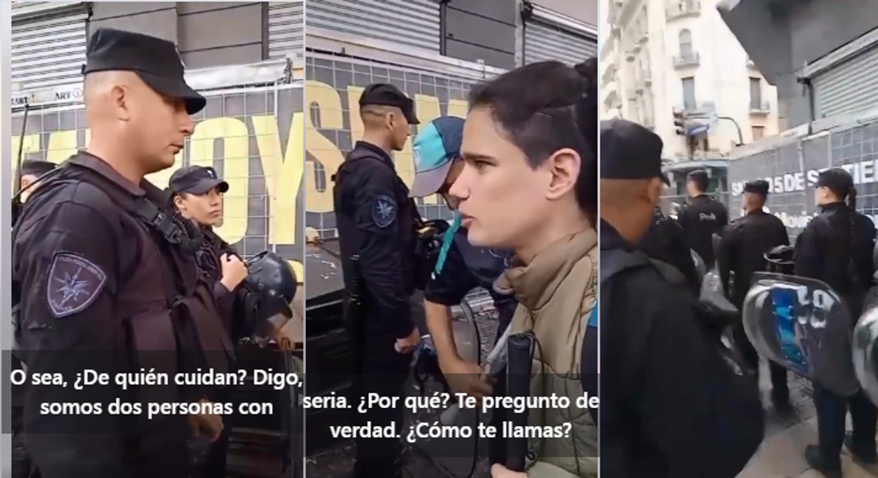 Imagen para el artículo: "¿Por qué nos cagan a palos?": conmovedor cara a cara de una joven no vidente con los policías que la reprimieron