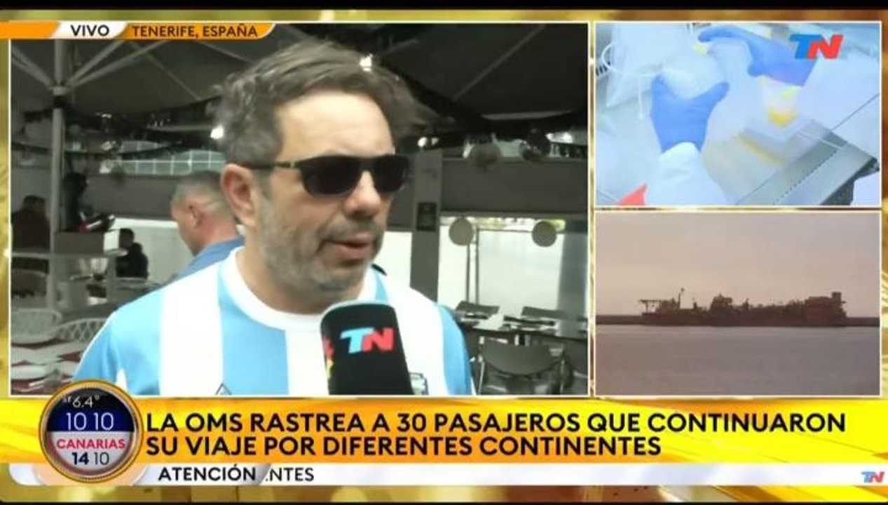 Imagen para el artículo: Imperdible móvil de TN en Tenerife: un maradoniano se puso a insultar a Milei en plena cobertura