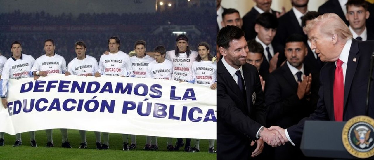 Imagen para el artículo: La foto de 2001 de la Selección en defensa de la Educación Pública que encendió las redes: ¿y los campeones del mundo?