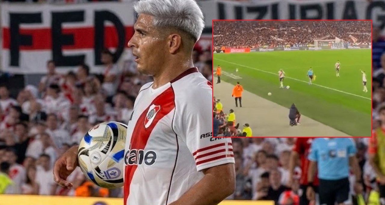 Imagen para el artículo: ¿Descargo o contra los hinchas? El pelotazo de Salas tras el gol de Quintero que divide a River