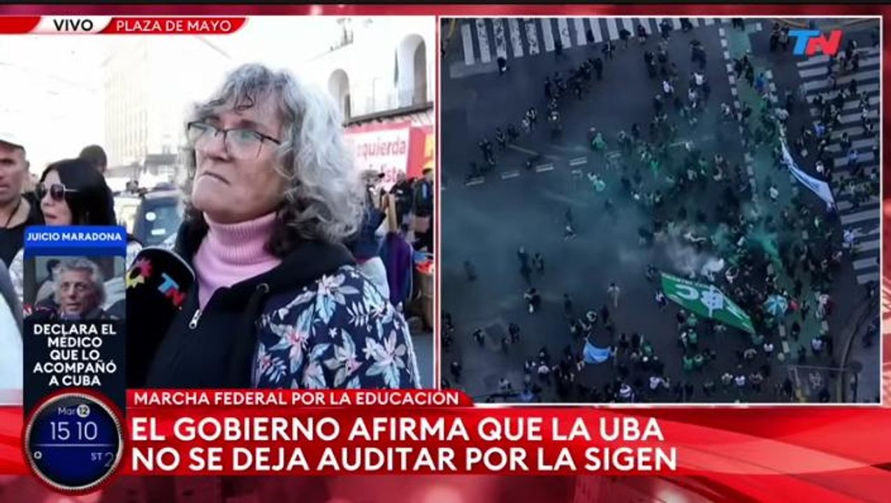 Imagen para el artículo: Se picó el móvil de TN y una docente le reprochó al cronista el apoyo del canal al “sinvergüenza” de Milei