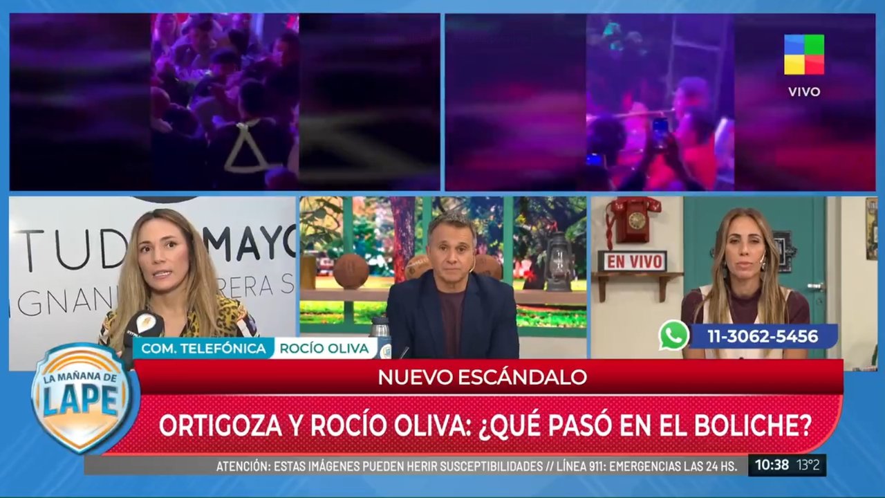 Imagen para el artículo: Rocío Oliva por los golpes a ella y a su pareja, Ortigoza, en Tropitango: “Vamos a demandar al boliche”