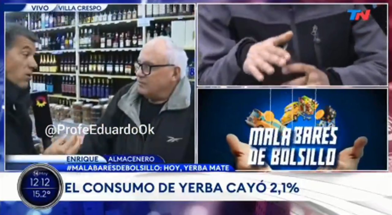 Imagen para el artículo: En TN salieron a preguntaron por la baja del consumo de yerba y se llevaron una lección de por qué hay crisis económica