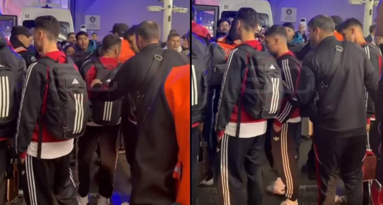 Imagen para el artículo: Tenso momento de Juanfer Quintero con un hincha en el aeropuerto: Coudet tuvo que interceder