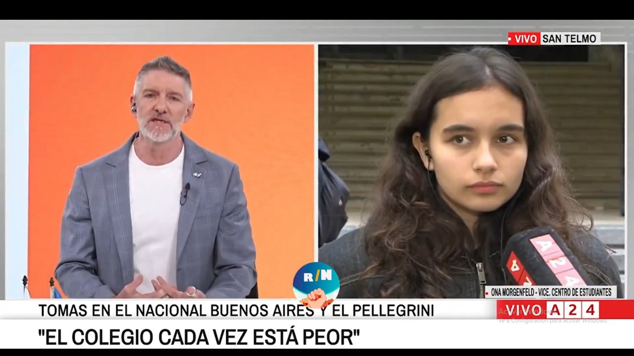 Imagen para el artículo: Novaresio atacaba la toma de los colegios y una estudiante lo dejó sin palabras