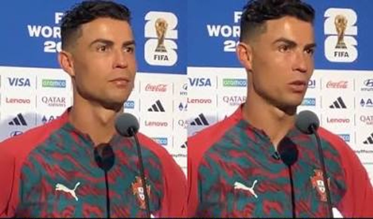 Imagen para el artículo: Cristiano Ronaldo hizo dos goles pero se enojó con un periodista que le preguntó por Messi, y las redes se burlan