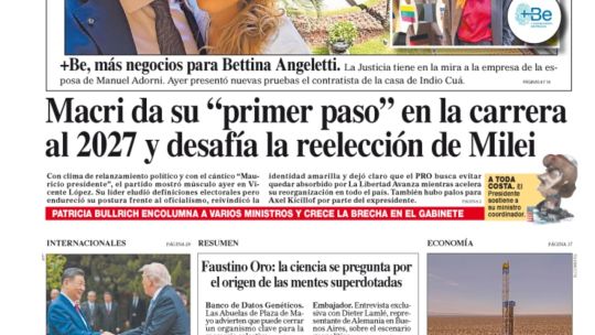 Imagen para el artículo: La tapa de Diario PERFIL del sábado 16 de mayo de 2026