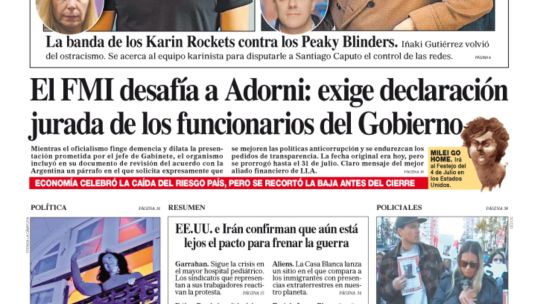 Imagen para el artículo: La tapa de Perfil del sábado 30 de mayo de 2026