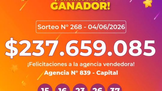 Imagen para el artículo: Un nuevo millonario en Corrientes: un apostador capitalino ganó más de $237 millones en la Poceada