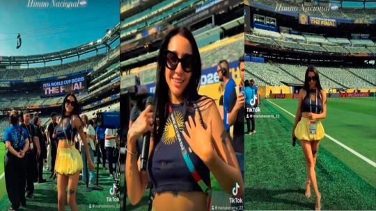 Imagen para el artículo: La emoción de María Becerra, que cantará el Himno argentino en la final: ya se filtró el video del ensayo